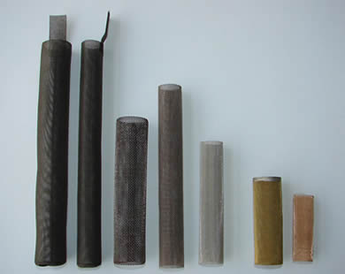 Six tube filters with different material.