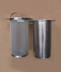 Left part is woven cylinder filter and right part is perforated cylinder filter.