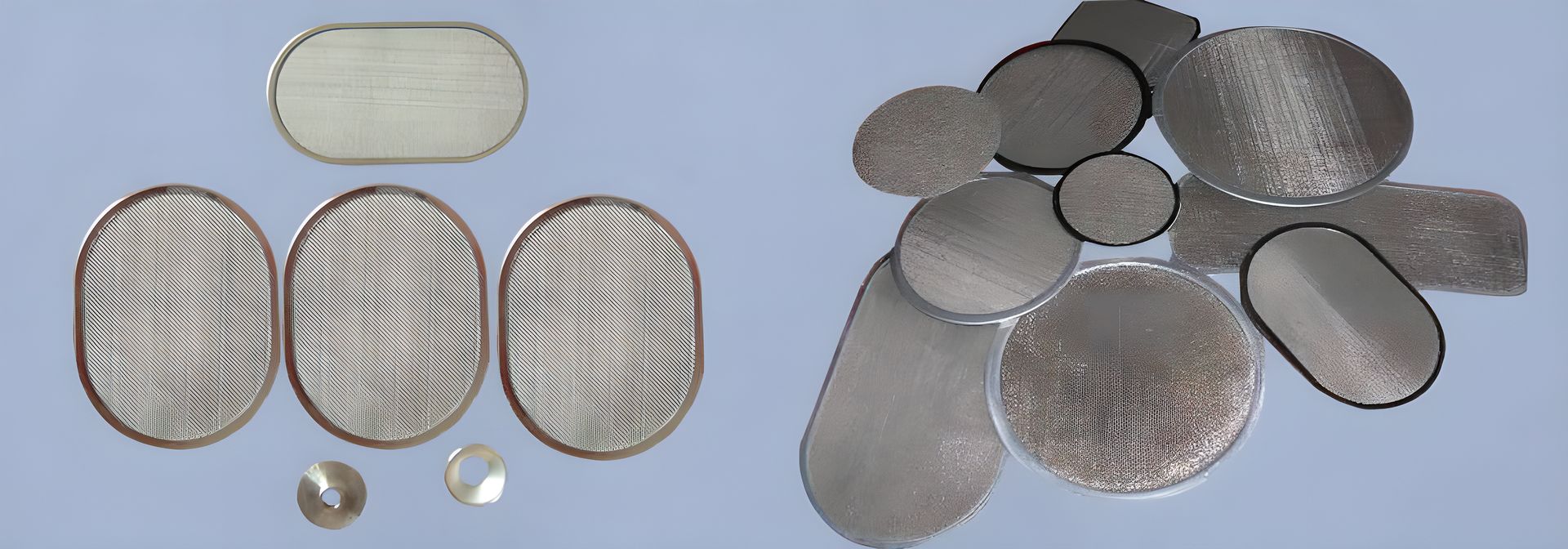 Different kinds of stainless steel filter disc.